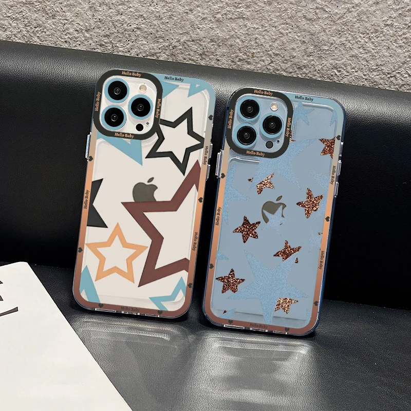 

Super Star Phone Case For IPhone 14 13 12 11 Pro Max Mini X Xs XR 6 7 8 Plus SE 2020 Transparent Case