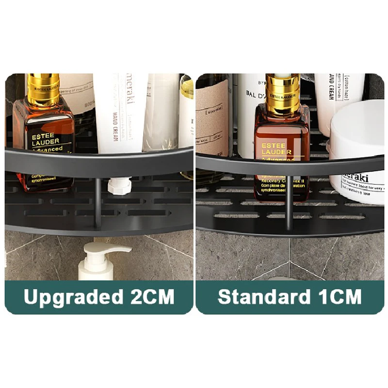 bathroom corner shelf without drilling rustproof space aluminum shower storage rack shampoo holder bathroom accessories free global shipping