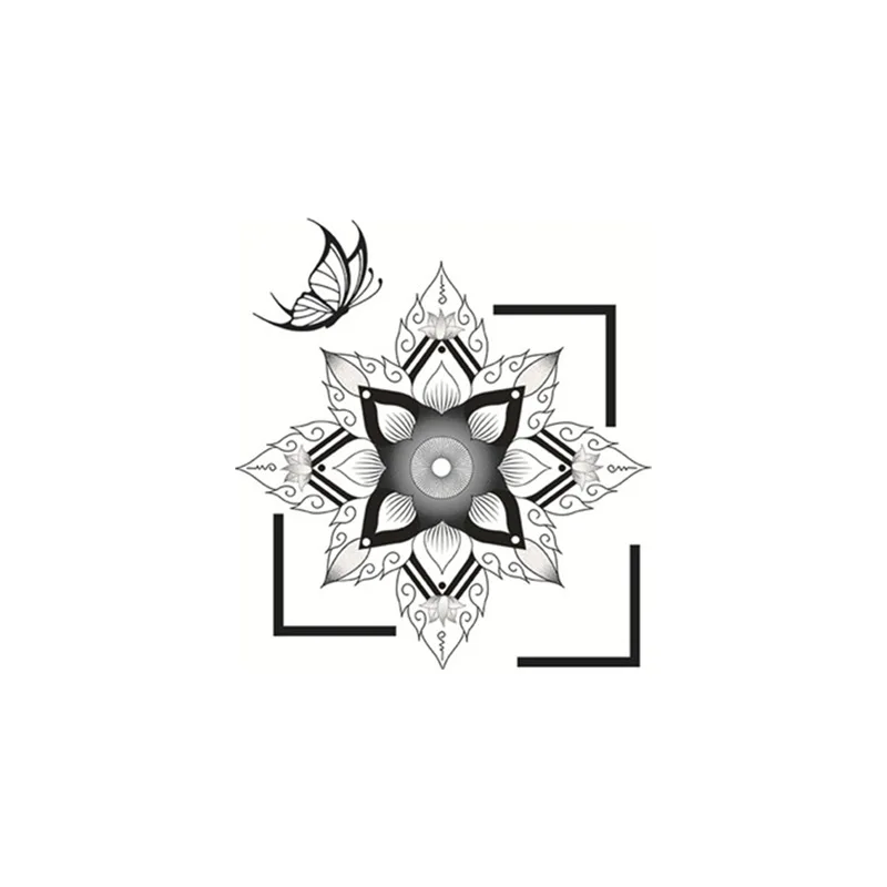 

Lenyon New Creative Mandala Lotus Butterfly Wall Stickers Living Room Bedroom Study Background Wall Decoration Stickers