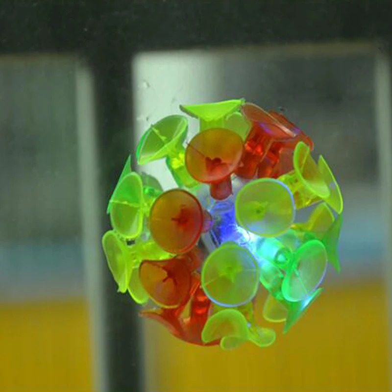 

Plastic Soft Children Outdoor Fun Sport Games Sucker Sticky Self-Adhesive Glowing Ball Educational Novelty Toys Kids Toy Ball