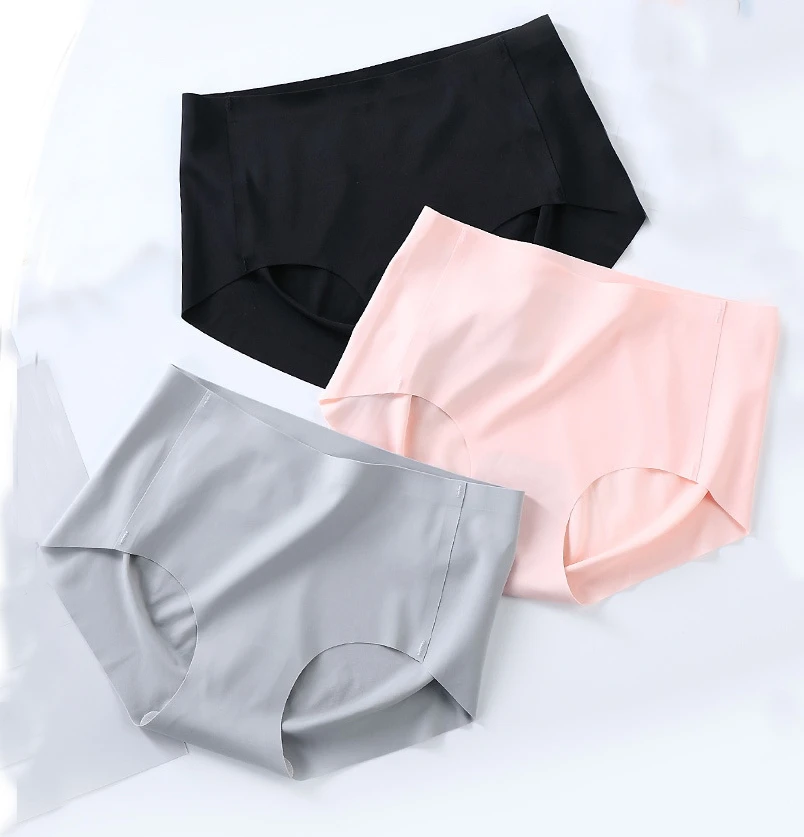 3 шт./лот бесшовные трусы из ледяного шелка для женщин женские эластичные со