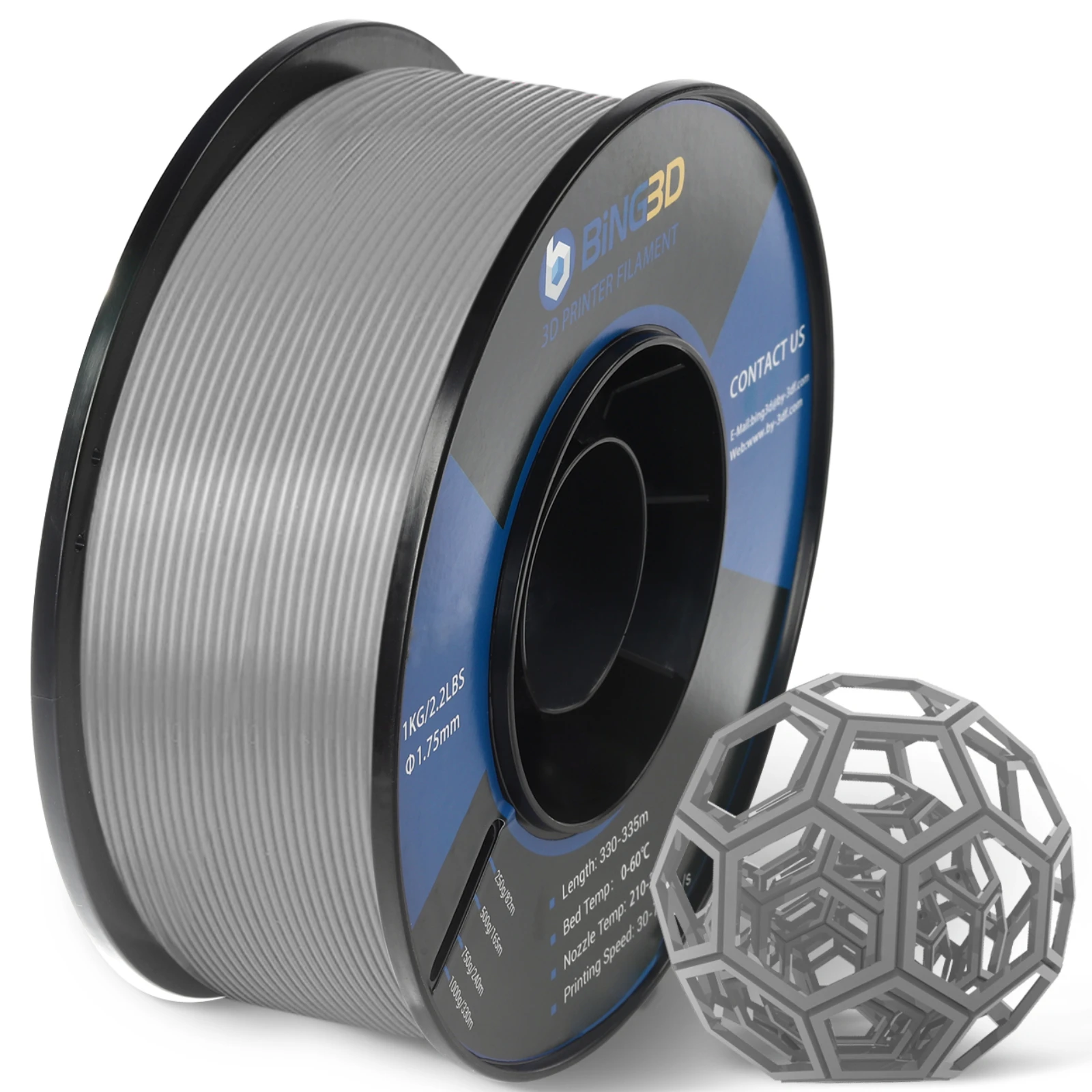 

3D PETG Filament, 1.75mm, 3D Printing Filament with Dimensional Accuracy +/- 0.03mm, 1kg Spool (2.2lbs), Non-Clogging