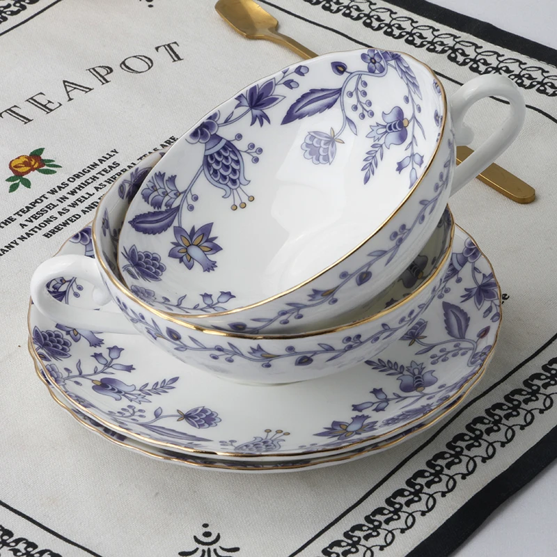 

Ins sells high coffee cups with plates, English tea sets with flower patterns, European, Korean and Chinese styles tea cup set
