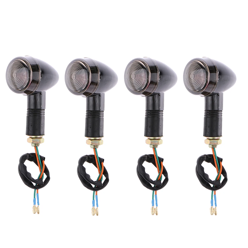 

Motorcycle Mini Amber Steering Turn Signal Lights Blinker Indicator