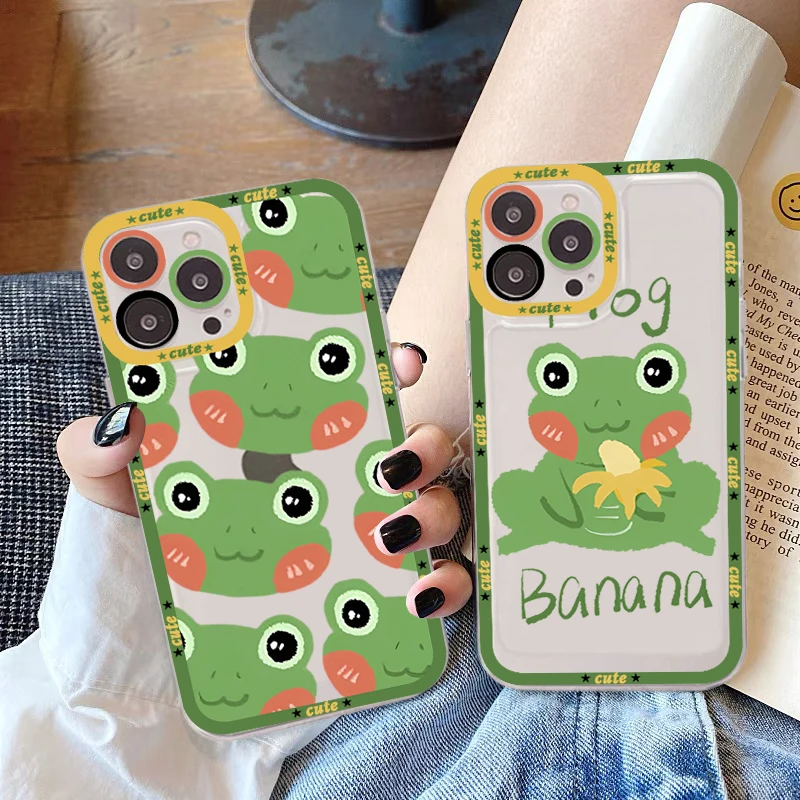 

Funny Animal Frog Phone Case for iPhone 11 12 13 Mini Pro Max 14 Pro Max Case shell