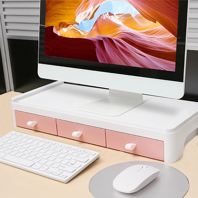 

Multifunction Monitor Stand Table Desktop Computer Monitor Holder Office Desktop Computer Base Bracket Keyboard Storage Rack
