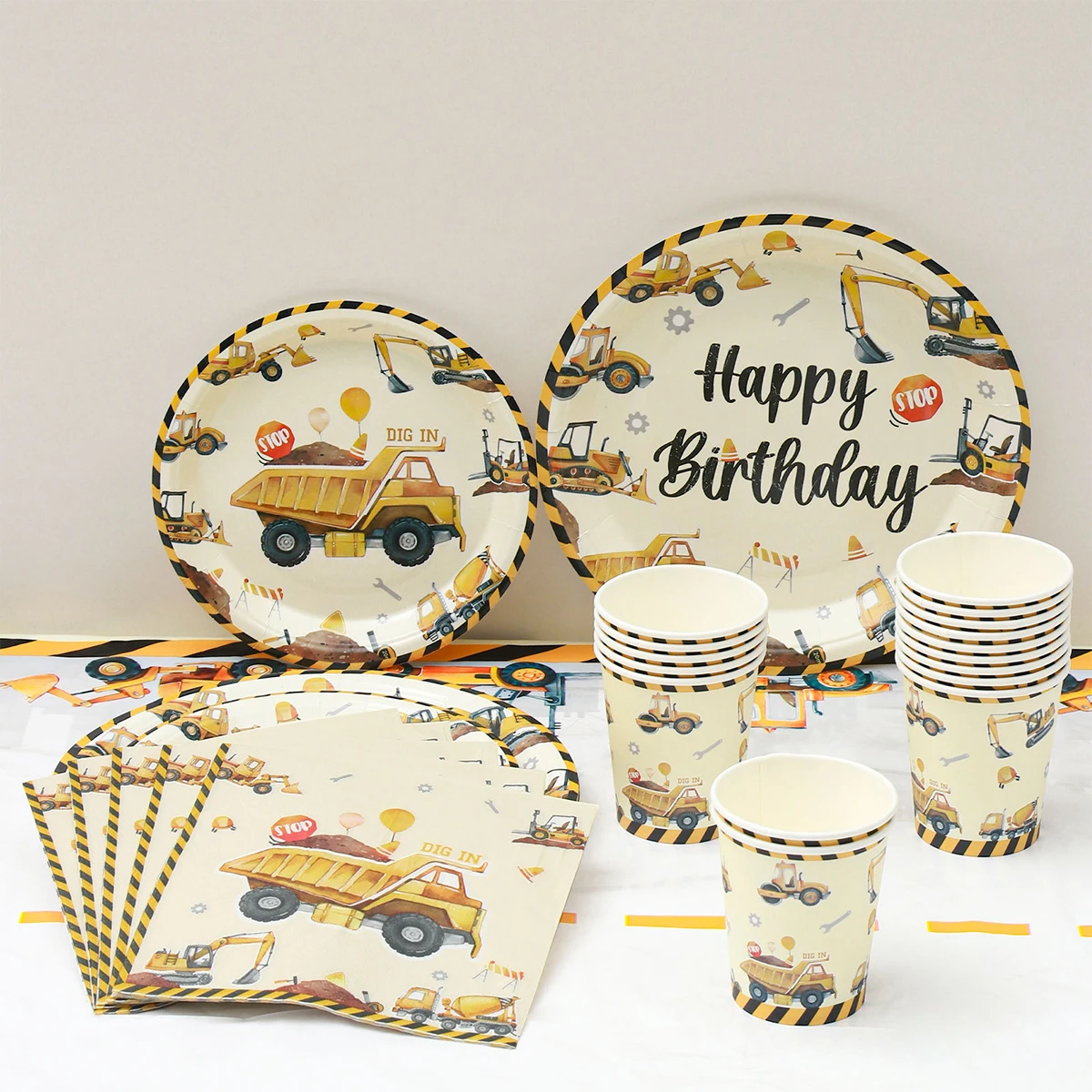 Тема строительства одноразовая посуда украшение на день рождения детский душ
