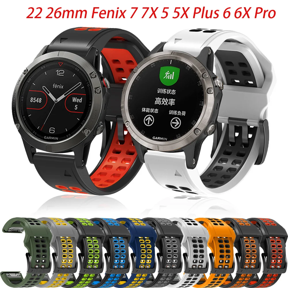 

Ремешок для часов Garmin Fenix 7X 7 6X 6 5X 5 3HR Epix Gen 2 935 Mk1, силиконовый, быстросъемный, Easyfit