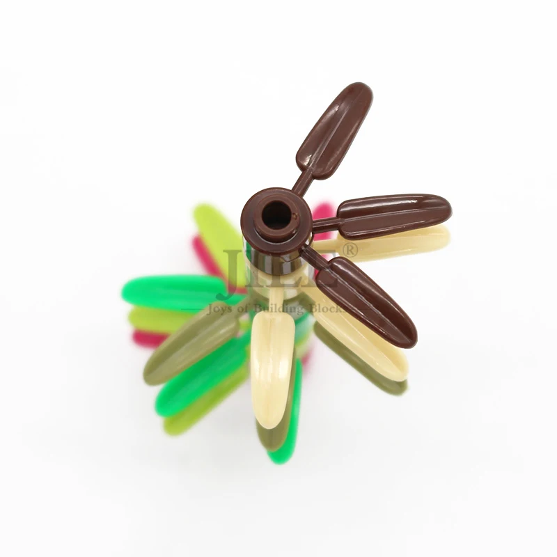 50 шт. Moc лист дерева растение круглые строительные блоки кирпичи 1x1 с 3 листьями