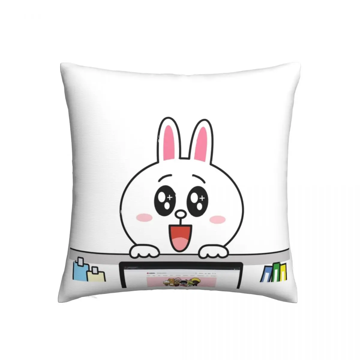 Brown And Friends Workplace (Cony Bunny) Pillowcase Pillow Case Cushion Cover Home Sofa Car Decorative Throw Pillowcases |