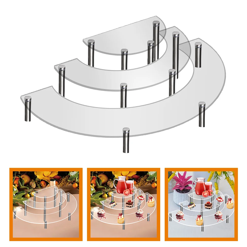 

Metal Brackets Cake Display Stand Holder Boards Party Three-dimensional 15.2X5CM Small Tabletop Stands Decorating Black Acrylic