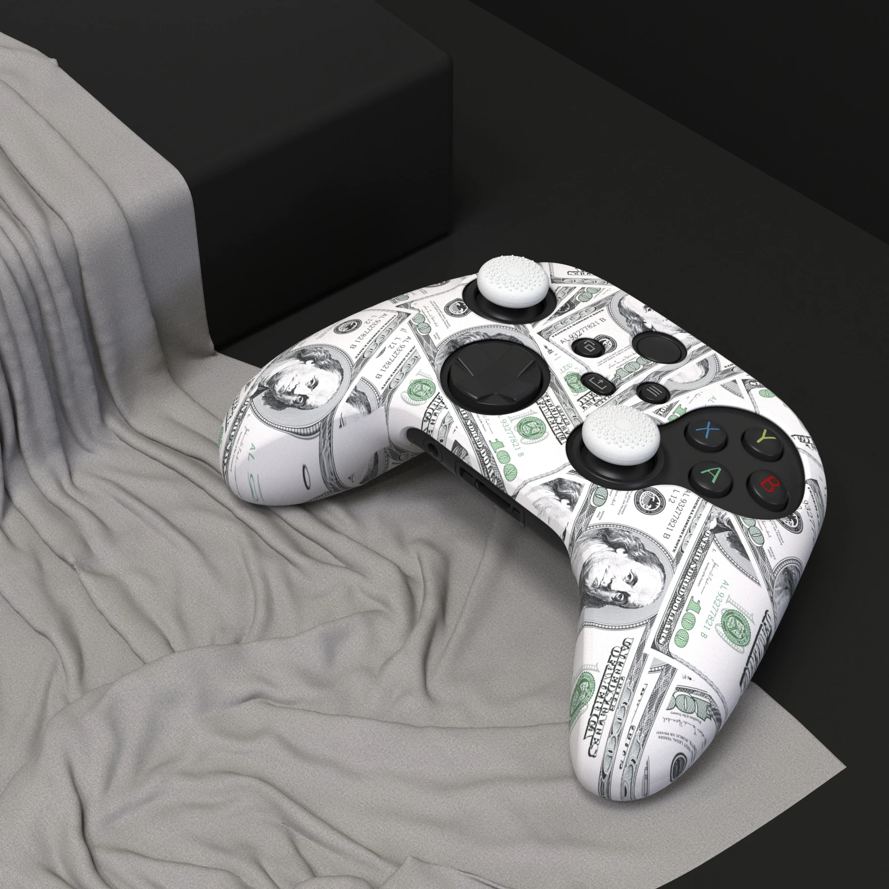 Резиновый чехол PlayVital с рисунком силиконовый 6 колпачками для кнопок