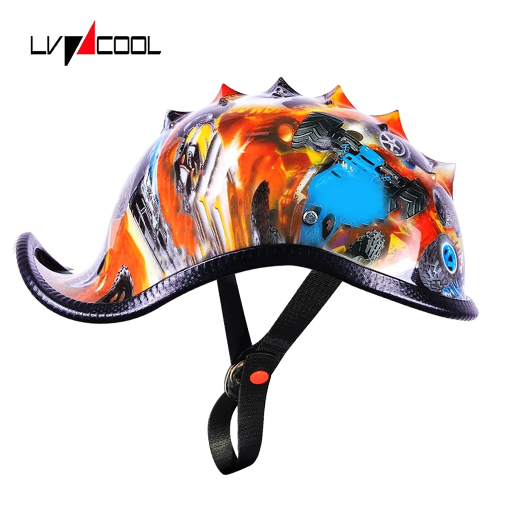 

LVCOOL 2023 Baseball Cap Helmet Motorcycle Vintage Helmets Summer Open Face Scooter for Cruiser Chopper Men Women B Type-XL