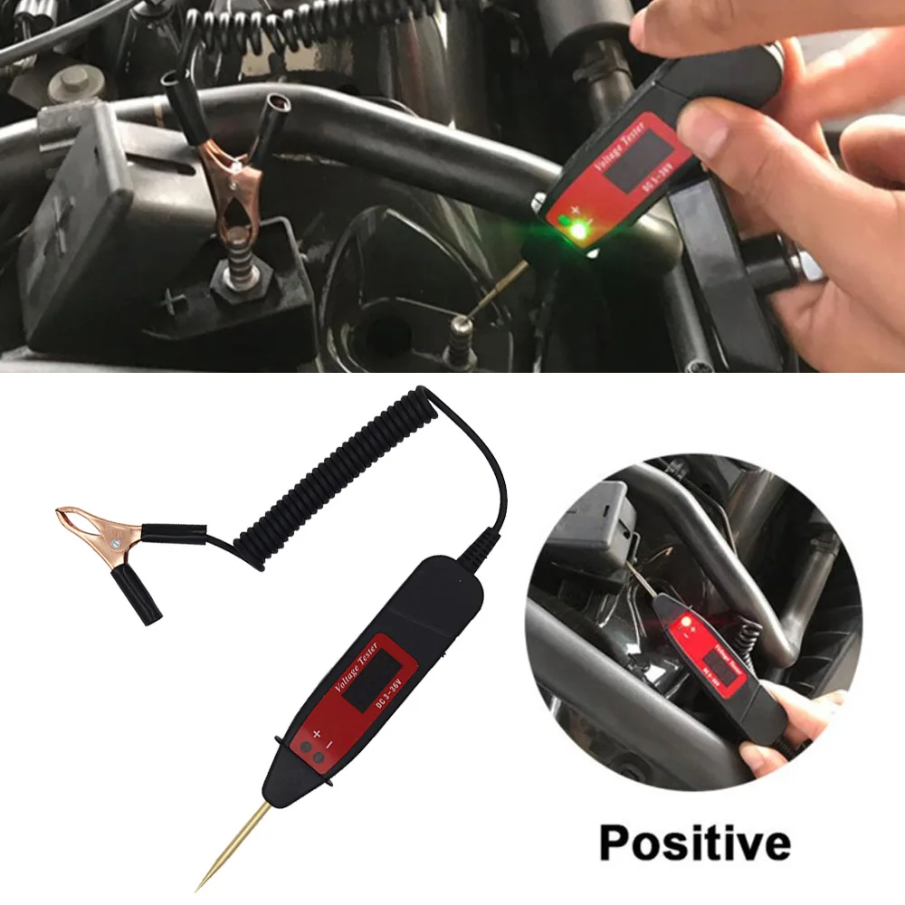 

DC 3-36V Car LCD Digital Electric Voltage Test Pen Probe Detector Tester With LED Light For Car Voltage Measuring Tool