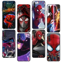 spiderman marvel for huawei honor 60 50 x30 30i 20 10 10i 10x 9x 9s 9c 9 8x 8a lite pro se black luxury silicone soft phone case