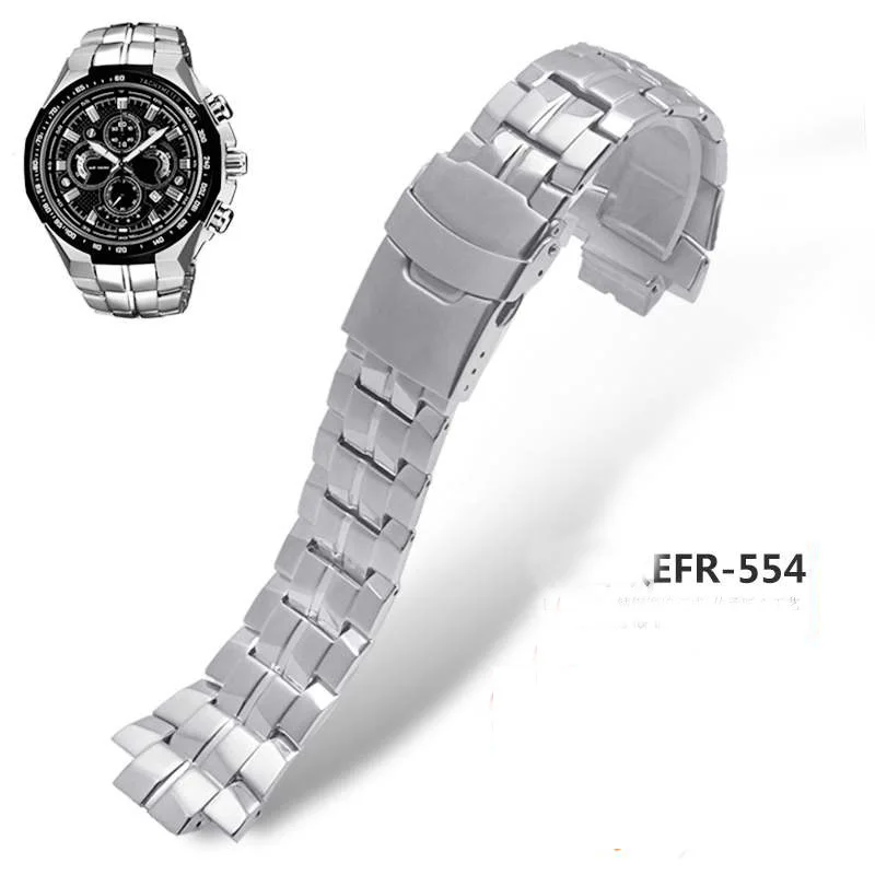 

Metal Waterproof Strap Wrist For Casio EF-554 EF-545 EF-130 EF554 EF545 EF130 Stainless Steel Watchbands Strap Bracelet