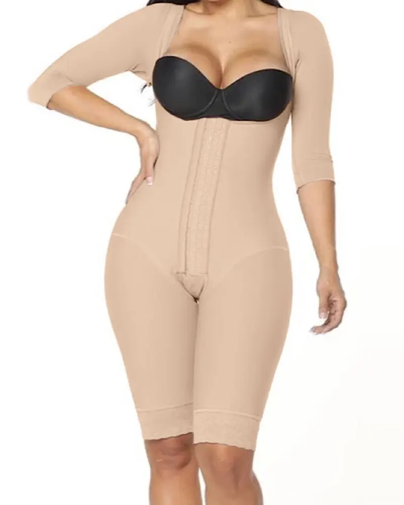 One-Piece Body Slimming Bodysuit Women Lace With Half Sleeves Underbust High Back Shapewear For Women