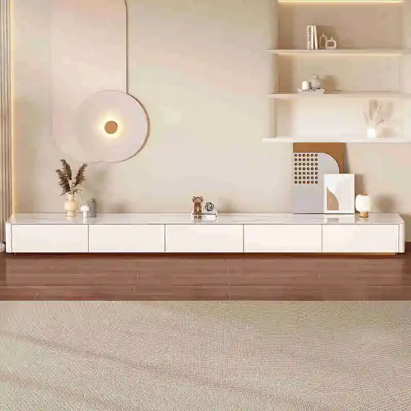 Witte Glamour TV-Standaard Grote Opslag Minimalistisch Design TV-Kast Luxe Ladekast Para Tv Sala De Estar Moderne Meubels