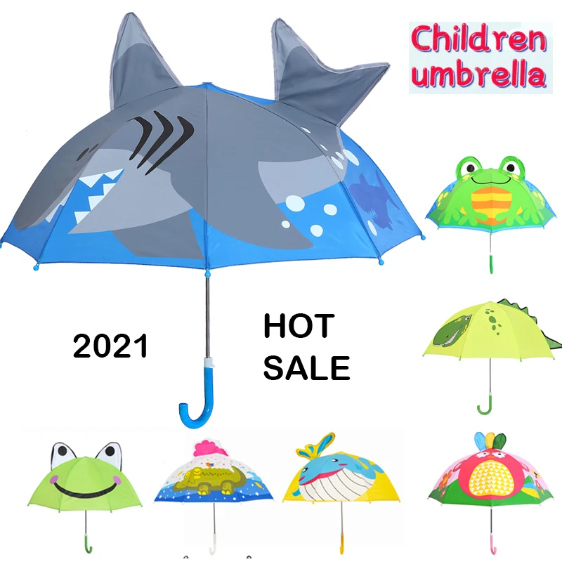Paraguas largo de animales para niños y niñas, sombrilla de dinosaurio de dibujos animados, gran oferta, 2021, envío gratis