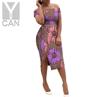african dresses for women ankara print slim dress bazin riche sexy ladies knee length outfits dashiki african clothing y2225014