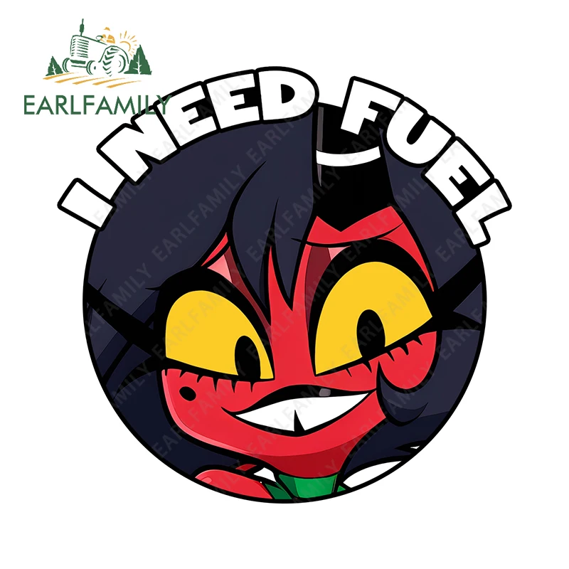 

EARLFAMILY I Need Fuel Sign, автомобильные наклейки, аниме Screaming Loona, забавная наклейка на крышку топливного бака, водостойкая графическая наклейка для кузова автомобиля, декор