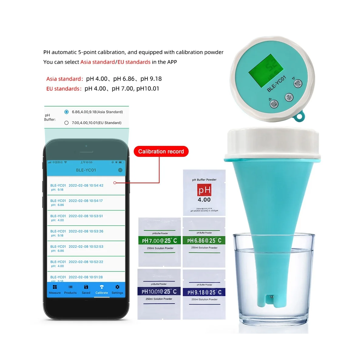 6 в 1 умный Онлайн Bluetooth измеритель уровня воды и хлора