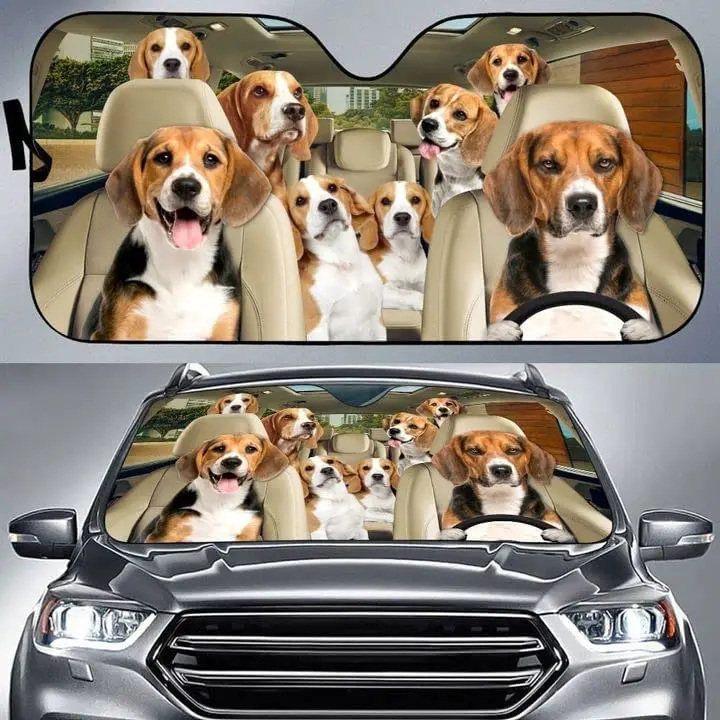 

Beagle семейный автомобильный солнцезащитный козырек для лобового стекла, солнцезащитный козырек для всей семьи