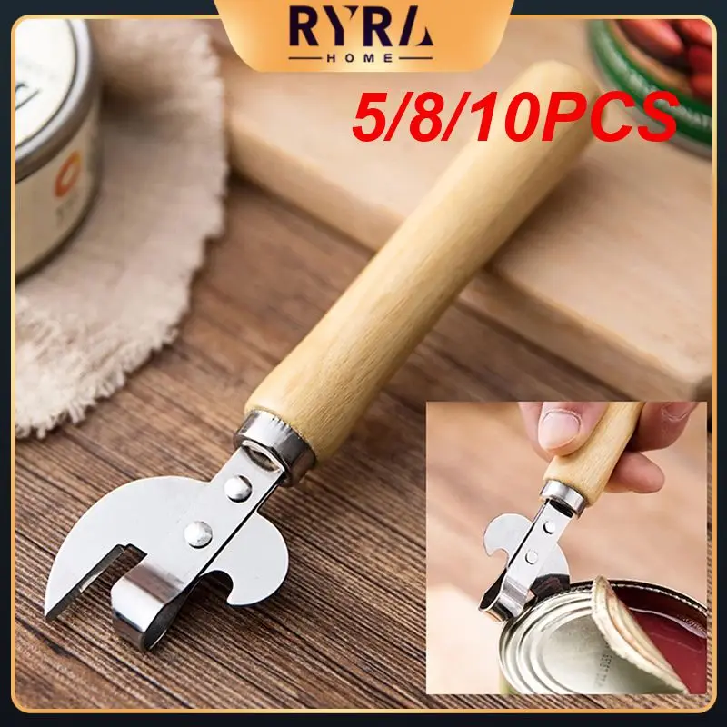 

5/8/10PCS Manual Can Opener Lid Remover Stainless Steel Easy Grip Beer Opener Kitchen Tools Opener Knife Safety Hand-actuated