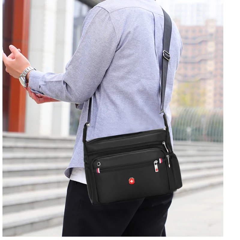 2023 New Men's Shoulder Bag Fashion Business Messenger bag Student Messenger Bag Large Capacity Waterproof Men's Messenger Bag