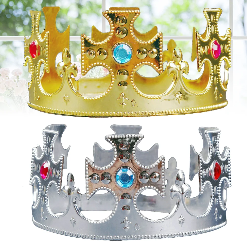 

2Pcs king topper cake scepter for kings centerpieces tables and- Party Tiara Royal King Hats Birthday
