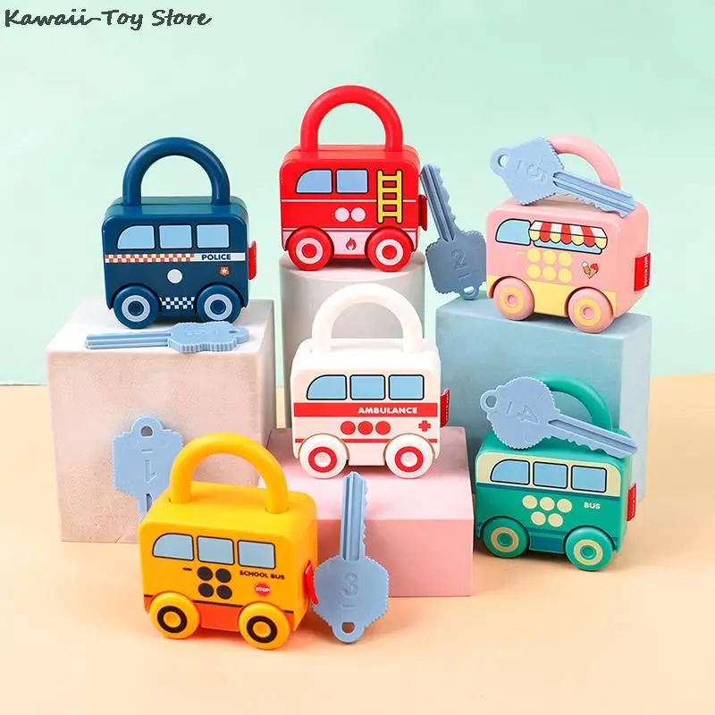 

Kids Learning Locks With Keys Educational Preschool Numbers Matching & Counting Montessori Car Toys Teaching Aids Toys Games