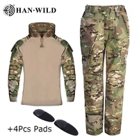 kids us army suit tactical military uniform with pads airsoft camo combat proven shirts pants assault hiking trainning suits