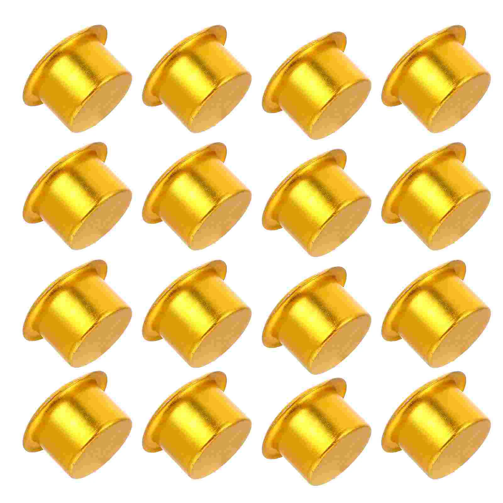 

20 Pcs Wax Tins Christmas Holder Wedding Decoration Tealight Cups Votive Holders Gold Tapered Candles Golden Metal