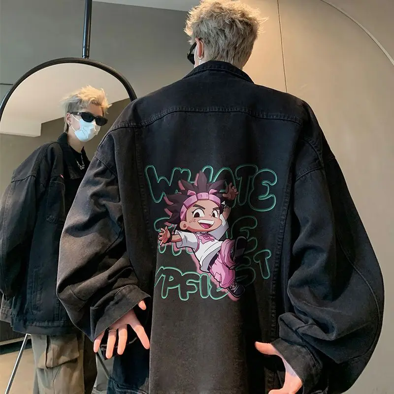 Американская джинсовая куртка High Street для мужчин и женщин осень-зима рабочая