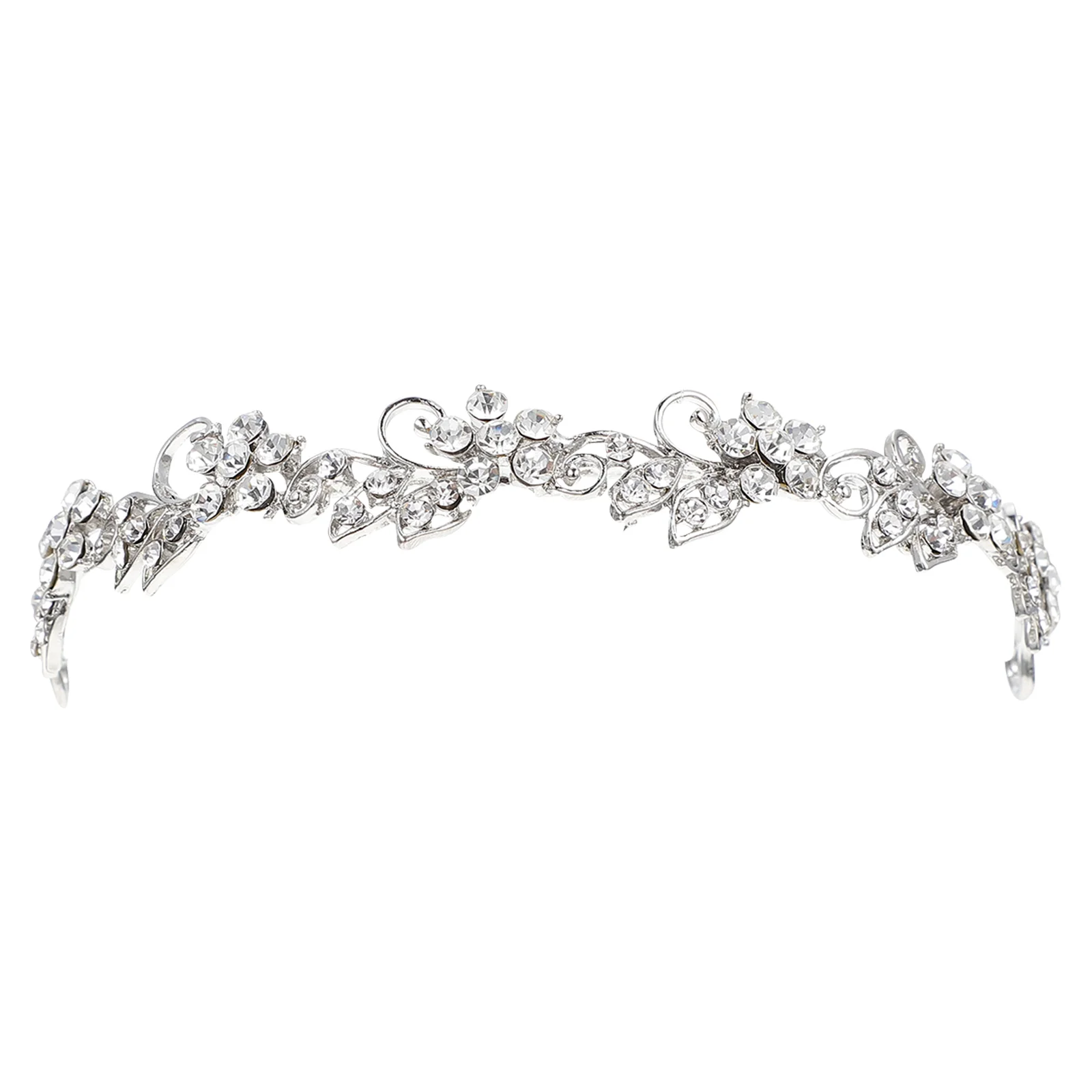 

Rhinestone Headband Crown Exquisite Bride Tiara Woman Prop Haircut Decor Decorative