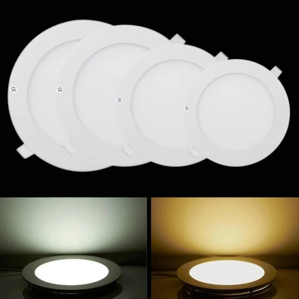 

Ultra Thin LED Downlight Panel Light Round AC85-265V 3W 6W 9W 12W 15W 18W for livingroom,kitchen bedroom Foyer LED Panel Light