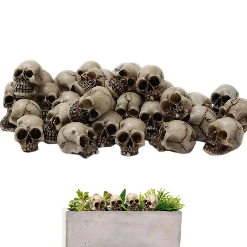 

Mini Skulls Decor Small Fake Skeleton Heads Prank Props 20 Pieces Realistic Skeleton Crafts Decoration Trick Toy DIY Accessories