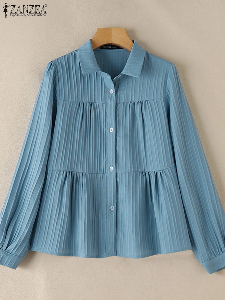 2024 женские повседневные рубашки с длинными рукавами и лацканами однотонные топы
