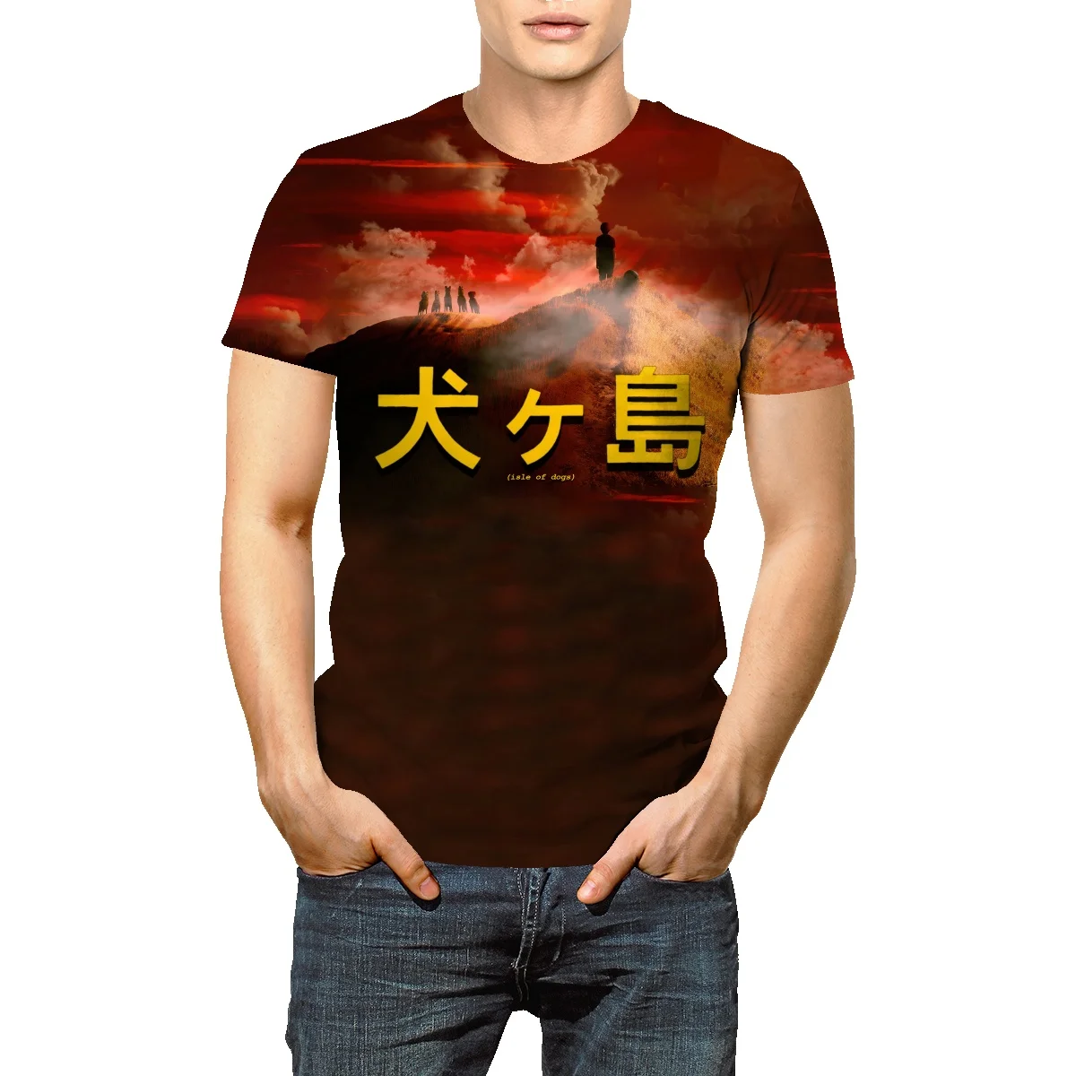 

Isle of Dogs short-sleeved men's 2022 summer short-sleeved T-shirt men's animal movie print loose personality men's clothing