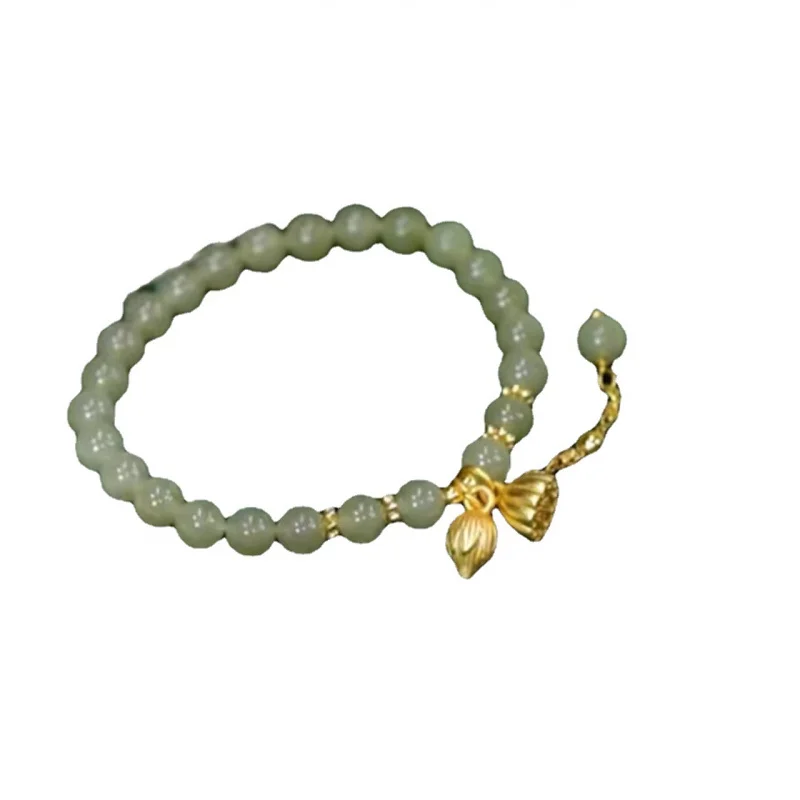 Два шага от Shihuan подземный браслет с лотосом Женский яркий нефритовый Солнечный в