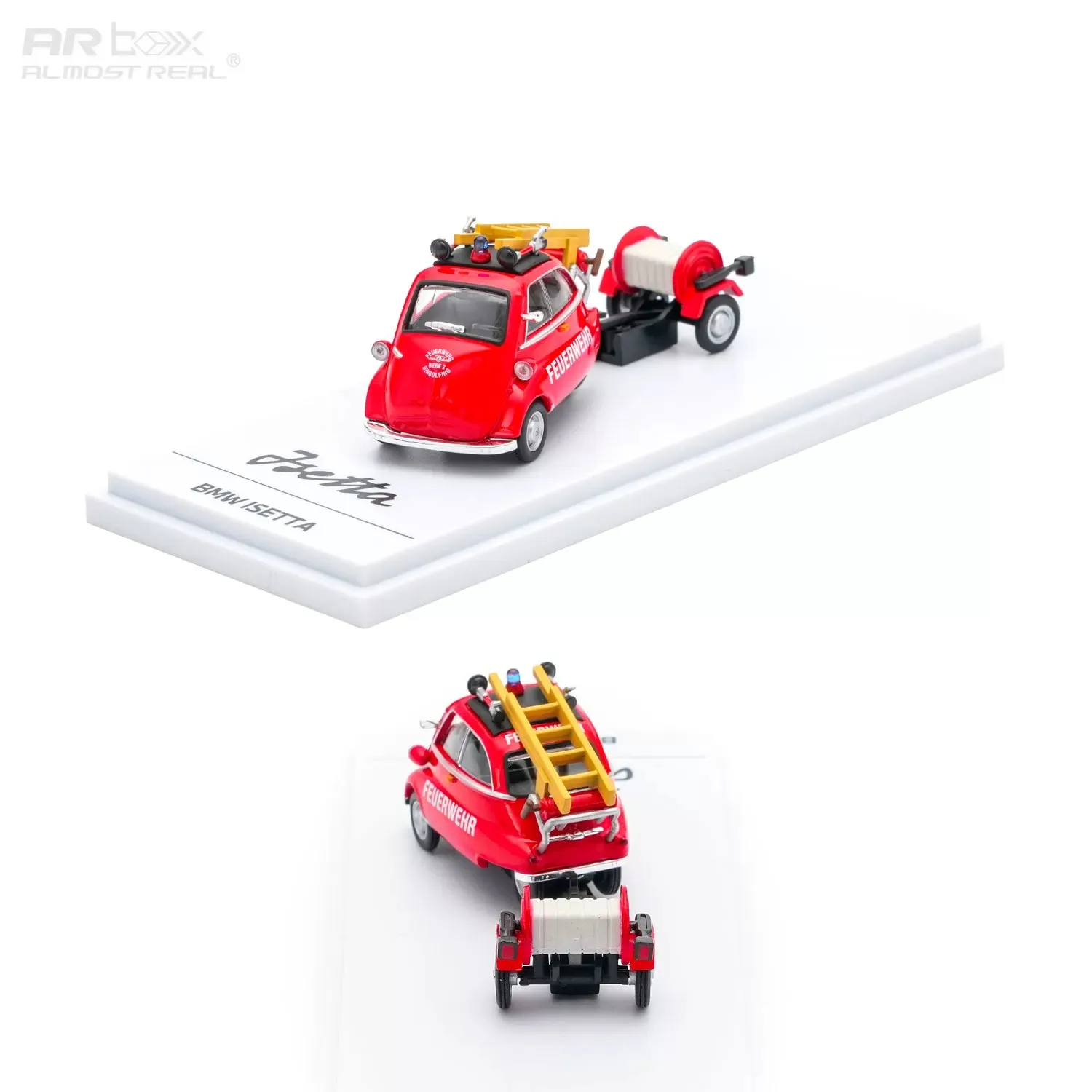 Фото Классическая модель BMW Isetta Egg Car Fire Fighting Version AR Box 1/64, статическая модель из сплава, изысканный декор, подарок для коллекционеров автомобилей №2