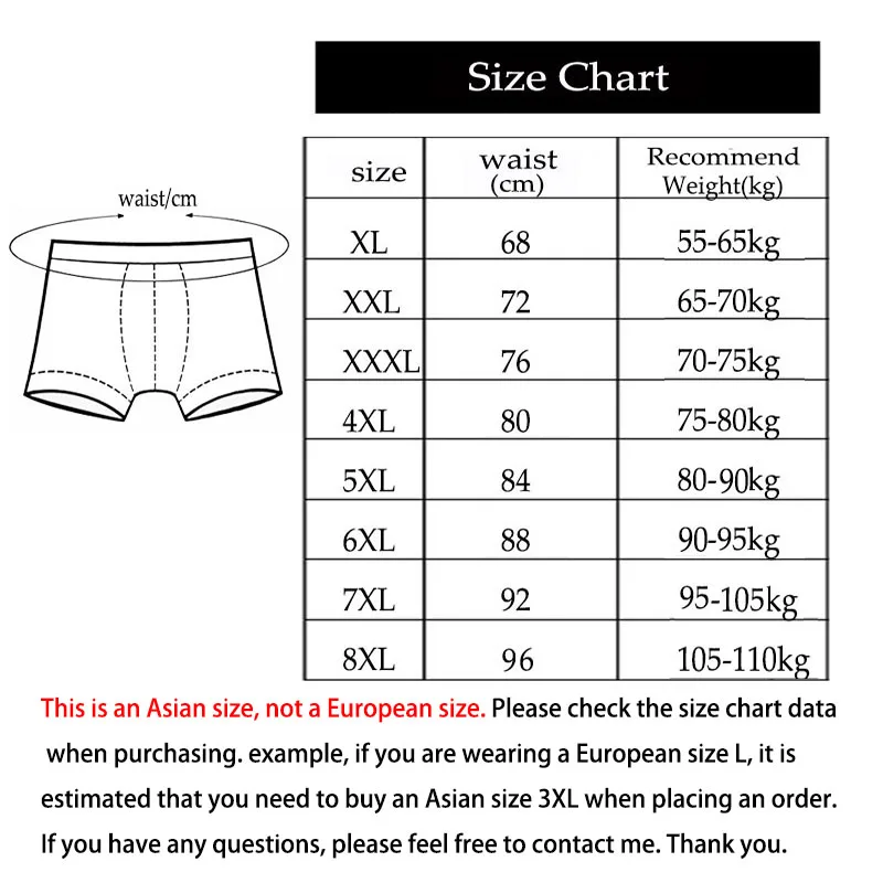 8XL-XL 6Pcs Modal Plus Size Oversize Mens Underwear Brief Mens Briefs Men Shorts Underwear Men Underwear Male Underwear Comfort