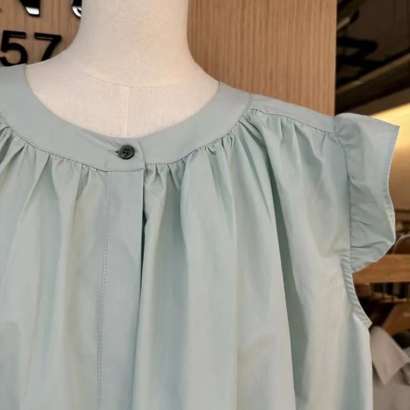Милые женские рубашки с летающими рукавами свободные повседневные корейские