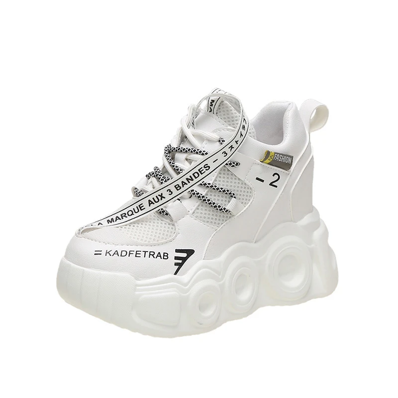 Женские сетчатые кроссовки дышащие на шнуровке массивная Вулканизированная