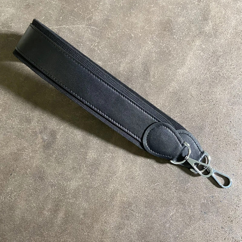 2 inch Wide Full Leather Evelyn Bag Shoulder Strap Swift Cowhide Etoupe Color Blocking Design Steel Buckle Bag Accessories