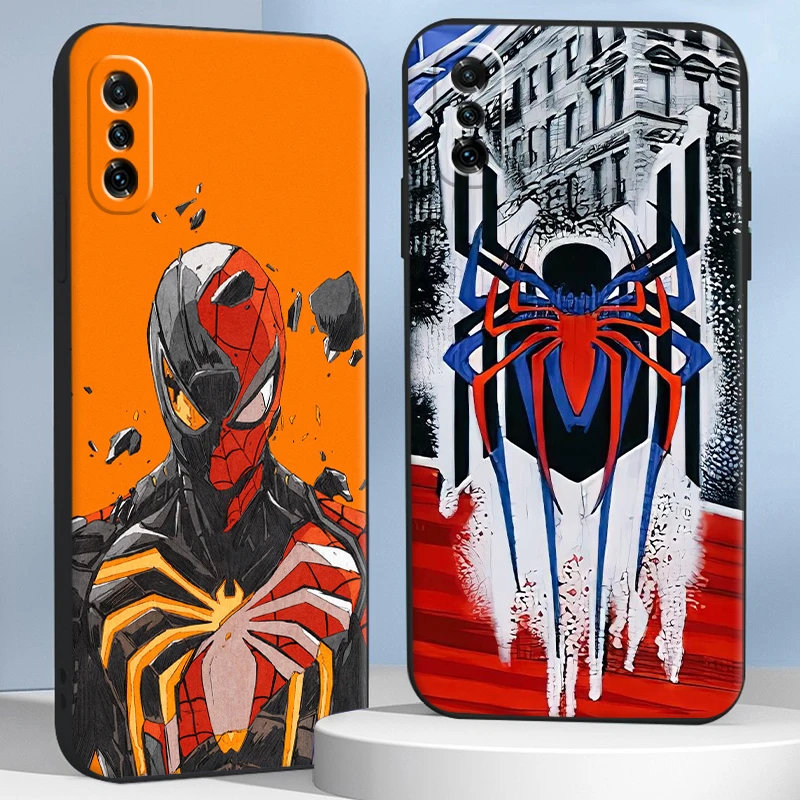 

Marvel's Spider-man Phone Case For Xiaomi POCO X3 Pro M3 Pro NFC F3 GT Carcasa Shell Back Liquid Silicon Smartphone Coque