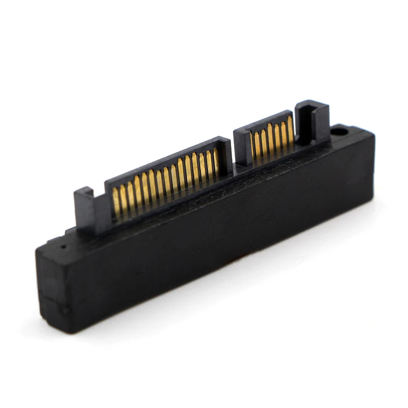 90-градусный прямоугольный SATA 22-контактный 7+15 штекер-SFF-8482 гнездовой порт-адаптер