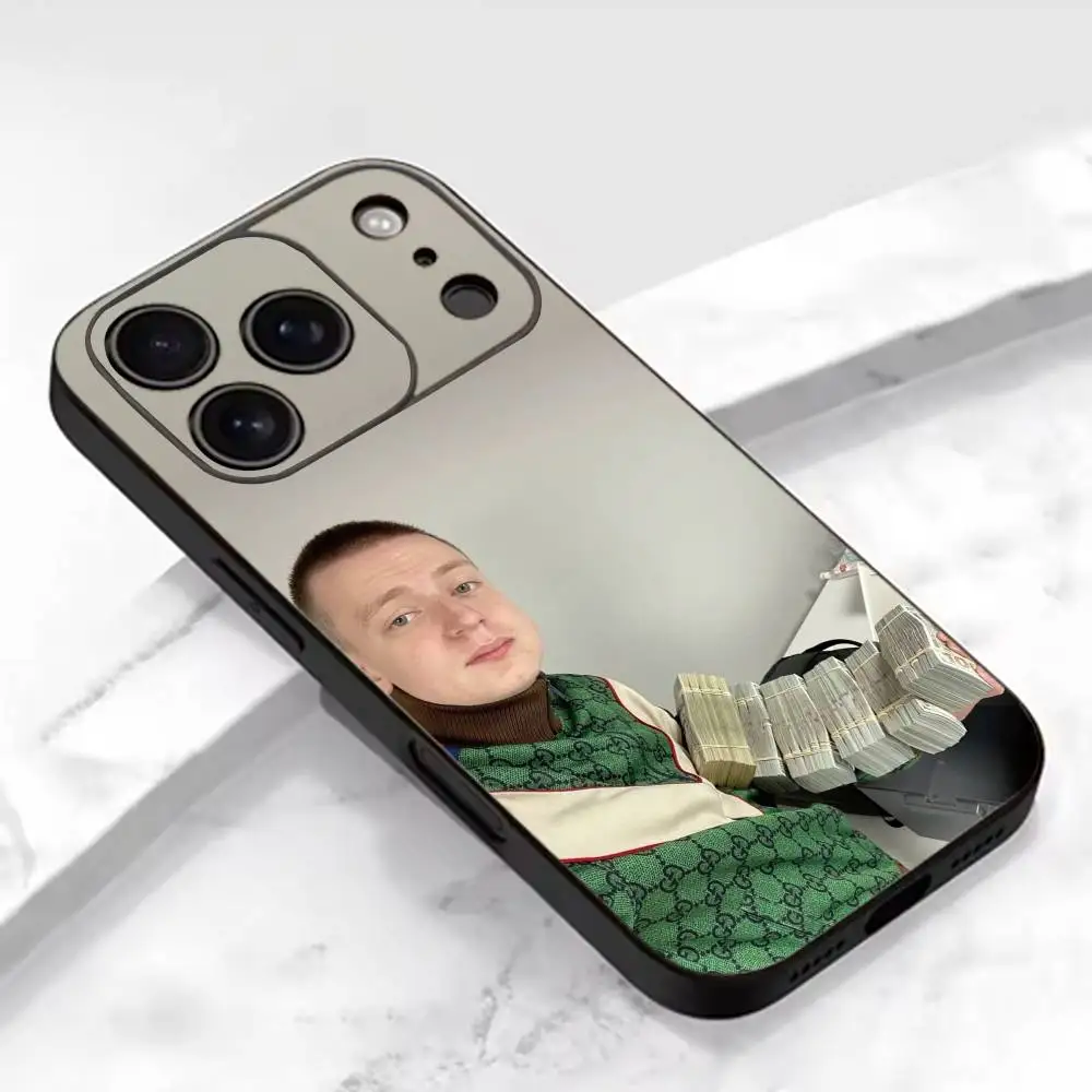 Фото Чехол для телефона T-Trash Streamer M-Mellstroy для iPhone 17, 16, 15, 14, 13, 12, 11 Plus, Pro Max и других моделей, мягкий черный чехол №5