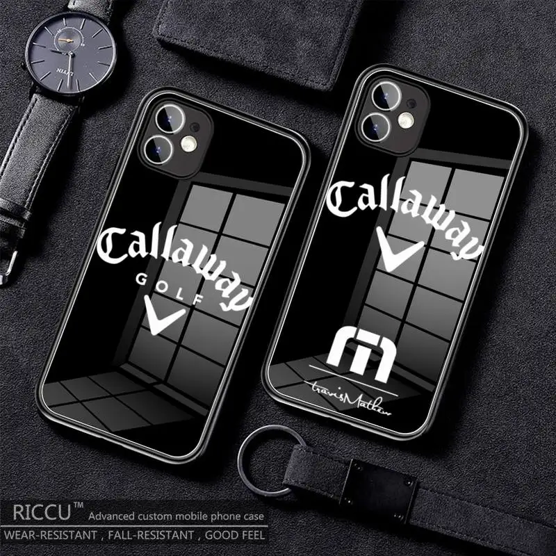 Спортивный чехол Callaway для телефона GOLF Sports закаленное стекло iPhone 13 11 Pro MAX XR XS 8X7 6S 6