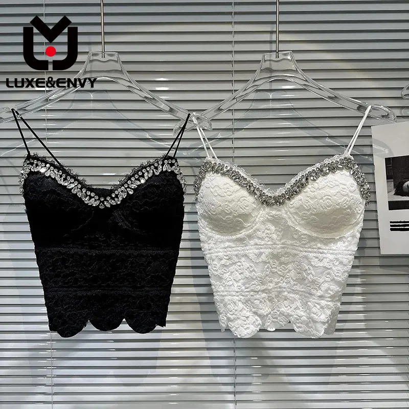 

LUXE&ENVY The Same Model As The Internet Celebrity Fengshui Diamond Edge Sexy Lace Slim Fit Chest Cushion 2023 Autumn